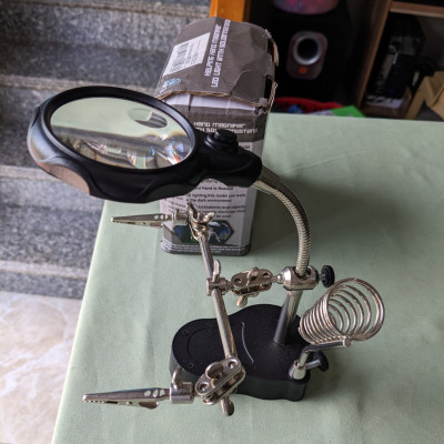 Kính Lúp Kẹp Hàn Mạch Điện Tử - Đèn LED Sáng, Loại Tốt, Chắc Chắn