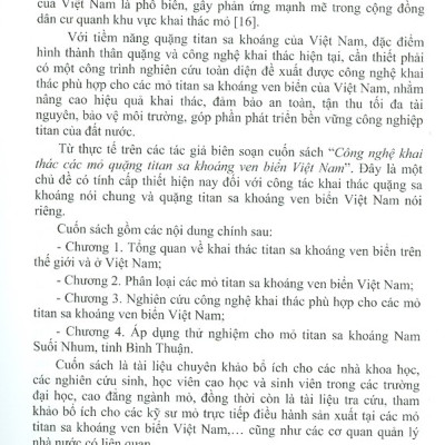 Công Nghệ Khai Thác Các Mỏ Quặng Titan Sa Khoáng Ven Biển Việt Nam