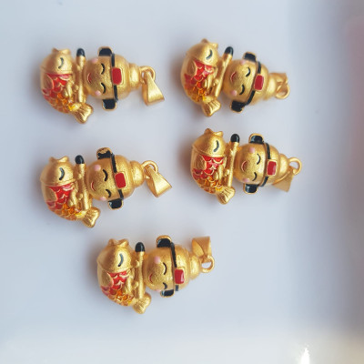 Phụ Kiện Charm Vòng Tay Nữ đẹp Hình Thần Tài Cưỡi Cá Chép Nữ đã có vòng tay hạt chuỗi , vòng tay kiểu thì charm Thần Tài Cưỡi Cá Chép này vào đeo đẹp xinh ạ