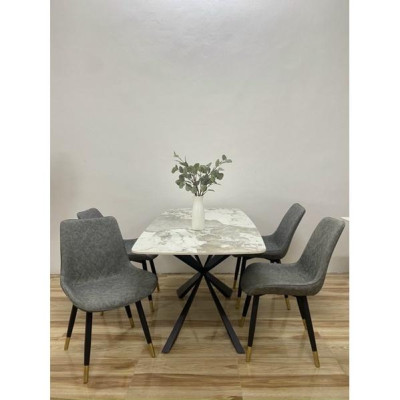 Bộ bàn chân chéo 4 ghế  loft trám nhập khẩu