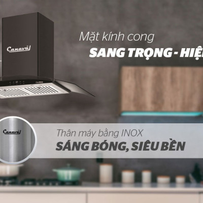 Máy hút mùi kính cong Canaval CA8890S - Hàng nhập khẩu