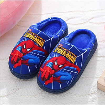 Dép Bông Siêu Ấm Chống Trơn Trượt Cho Bé Hình Siêu Nhân Spider Man - Đi Trong Nhà- Hàng Loại 1- Chính Hãng MINIIN