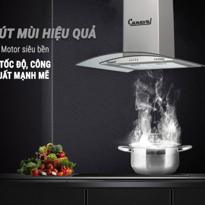 Máy hút mùi kính cong Canaval CA8790S - Hàng nhập khẩu