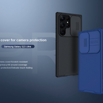 Ốp lưng chống sốc cho Samsung Galaxy S23 Ultra bảo vệ Camera hiệu Nillkin Camshield Pro chống sốc cực tốt, chất liệu cao cấp, có khung & nắp đậy bảo vệ Camera - hàng nhập khẩu