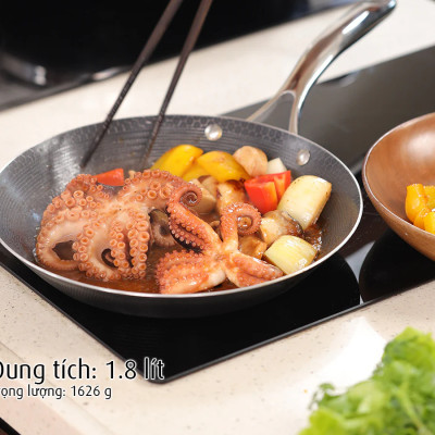 [Hàng chính hãng]Chảo inox iMat Hybrid Blackcube Pealla 28cm kèm vung,chống dính gốm Ceramic đen mới