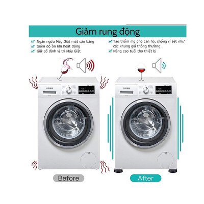 [Hàng VN xuất khẩu] Bộ 4 Chân Kê Chống Rung Máy Giặt 3T Chất Liệu Cao Su Cao Cấp - Chống Rung, Chống Ồn Máy Giặt