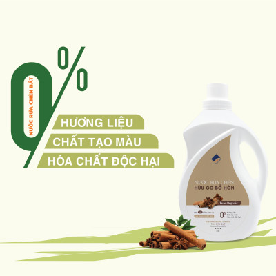 Nước rửa chén hữu cơ Bồ hòn Ecocare tinh dầu Sả Chanh 2000ml