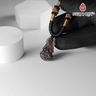 Mặt dây chuyền phật bà thạch anh khói 25x13mm - Ngọc Quý Gemstones