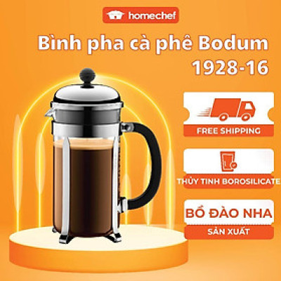 Bình cà phê kiểu Pháp Bodum Chambord 1928-16, dung tích 1L, sản xuất Bồ Đào Nha | Hàng chính hãng