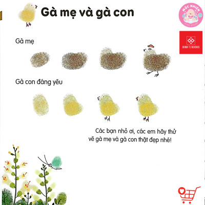 Sách - 100++ ý tưởng sáng tạo vẽ tranh bằng vân tay - Thực vật và Động vật - Đinh Tị Books