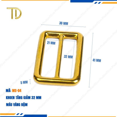 Khoen tăng giảm dây túi xách, Khoen chỉnh dây đeo túi, Tăng đơn túi xách 32mm mạ điện độ bền 5-8 năm