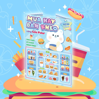 Mua hay bán khéo cùng gấu Polar đồ ăn nhanh (Hơn 60 stickers)