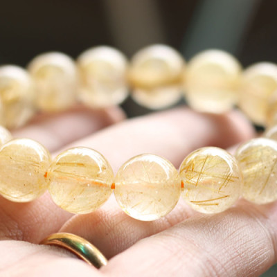 Vòng Thạch Anh Tóc Vàng Myanmar Ngọc Quý Gemstones (12.5mm)