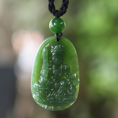 Mặt Dây Chuyền Văn Thù Bồ Tát Ngọc Bích Ngọc Quý Gemstones GA108