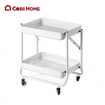 Kệ gấp gọn hai tầng có bánh xe-cobi home - NHẬP KHẨU CHÍNH HÃNG.