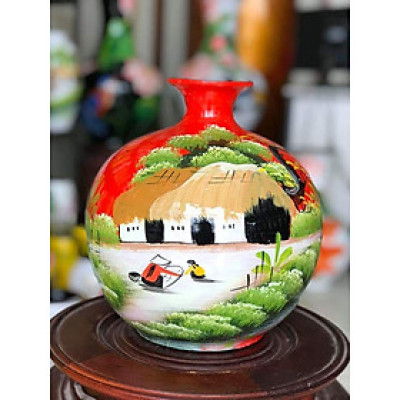 Bình cắm hoa hình tỏi gốm sứ Bát Tràng