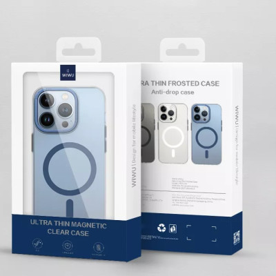 Ốp lưng chống sốc cho iPhone 14 Plus (6.7 inch) hỗ trợ sạc Maqsafe hiệu WIWU PC Ultra-thin Frosted Magnetic Case (mặt lưng nhám mờ, gờ bảo vệ Camera 0.5mm) - hàng nhập khẩu