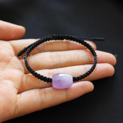 Vòng Tay Thắt Dây Lu Thống T.A Tím 14x10MM, Hoả, Thổ, Vòng Tay Phong Thuỷ, Chuỗi Hạt S50 - Bead Art