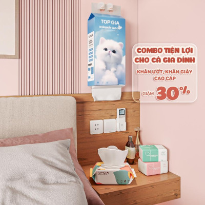 Thùng 10 bịch giấy treo đa năng 4 lớp 1000 tờ GiaGia, Top Gia, Khăn rút vệ sinh treo tường