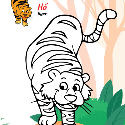 Sách - Bé tô màu và học tiếng anh theo chủ đề - Động vật hoang dã