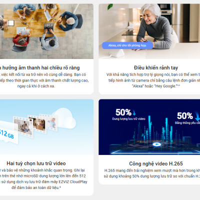 Camera Wifi mắt cá trong nhà EZVIZ E4P 3K (3K+), 4 micro đa hướng, đàm thoại rõ ràng - Hàng chính hãng