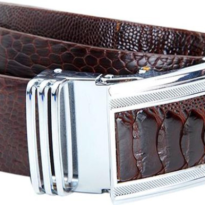 Thắt Lưng Nam Da Đà Điểu Bản Lớn Huy Hoàng HT4418 - Nâu Đất