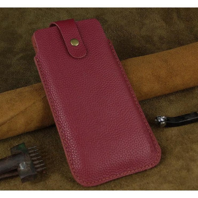 Bao Da Rút Nút Cài cho Iphone 12 pro max, 13 pro max, 14 pro max.... Da Bò Hạt