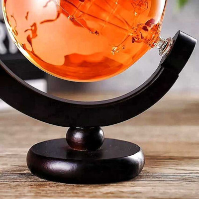 Chai Đựng Rượu Thủy Tinh 1500ML mẫu Globe cao cấp nắp thủy tinh đặc kèm đế gỗ - Vỏ Chai Rượu Đẹp trang trí – Bình Đựng Rượu Thủy Tinh decor (E18)