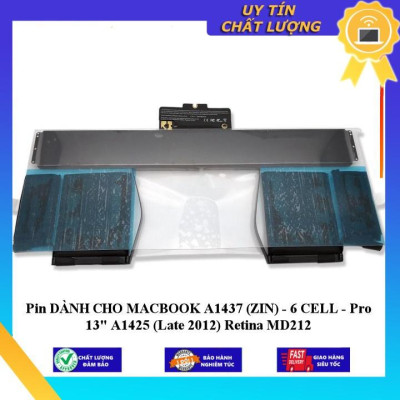 Pin dùng cho MACBOOK A1437 Pro 13" A1425 (Late 2012) Retina MD212 - Hàng Nhập Khẩu New Seal