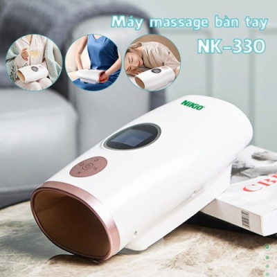 Máy massage bàn tay pin sạc Nikio NK-330 - Không dây hoạt động điện áp suất không khí và nén nhiệt