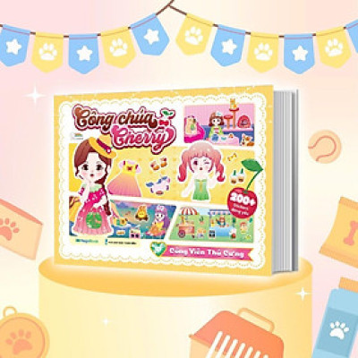 Sách - Công Chúa Cherry - Công Viên Thú Cưng - Sách Bóc Dán Sticker Cho Bé Gái - Megabook