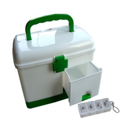 Tủ Đựng Thuốc Y Tế Di Động 3 Tầng Kèm Hộp Chia Thuốc Cao Cấp