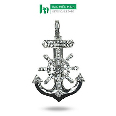 Mặt Dây Chuyền Nam Bạc Ta Hình Mỏ Neo Đính Đá BẠC HIỂU MINH MDN465