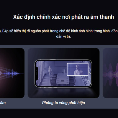 Camera Wifi mắt cá trong nhà EZVIZ E4P 3K (3K+), 4 micro đa hướng, đàm thoại rõ ràng - Hàng chính hãng