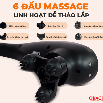 Máy massage cầm tay hồng ngoại OKACHI LUXURY JP-M610 (màu đen) 