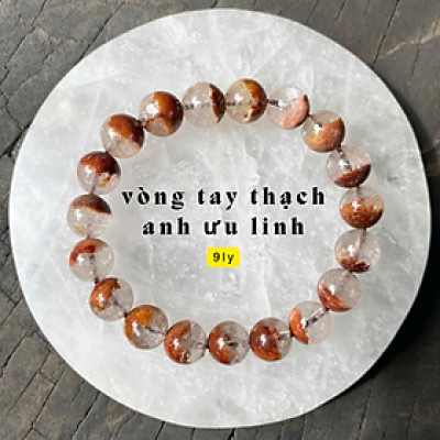 Vòng tay thạch anh ưu linh tự nhiên 100% 8-12mm, siêu phẩm phong thủy thu hút tài lộc, may mắn, tặng kèm quả cầu thạch anh nhỏ