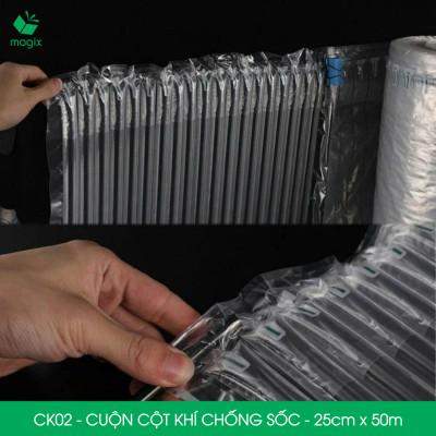 Cuộn cột khí chống sốc - 25cm x 50m - Xốp hơi, đệm hơi đóng gói hàng dễ vỡ - CK02