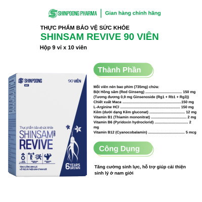 [Hộp 90 Viên] Viên uống SHINSAM REVIVE Tăng cường sinh lực và sinh lý dành cho nam giới - SHINPOONG PHARMA