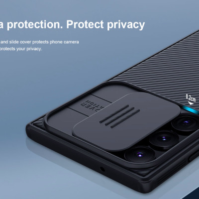 Ốp lưng chống sốc cho Samsung Galaxy S23 Ultra bảo vệ Camera hiệu Nillkin Camshield Pro chống sốc cực tốt, chất liệu cao cấp, có khung & nắp đậy bảo vệ Camera - hàng nhập khẩu