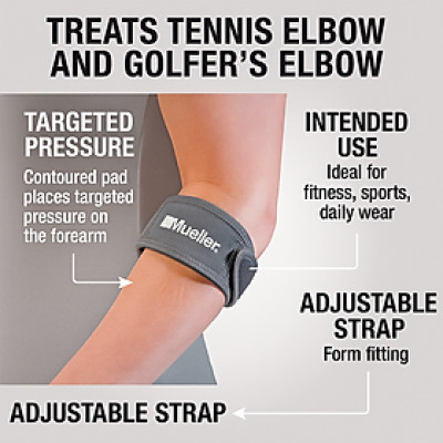 Hàng chính hãng Mueller – thương hiệu  của Mỹ  Băng khuỷu tay Mueller 6733 - Băng khuỷu tay hỗ trợ chấn thương, freesize