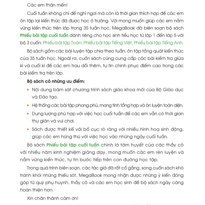 Phiếu Bài Tập Cuối Tuần Tiếng Việt 4 (35 Tuần Học) -MEGA