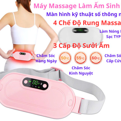 Máy Massage Làm Ấm Bụng, Đai Đeo Giảm Đau Bụng Kinh Nguyệt, Làm Ấm Tử Cung Cho Phụ Nữ Đến Kì 6 CHẾ ĐỘ