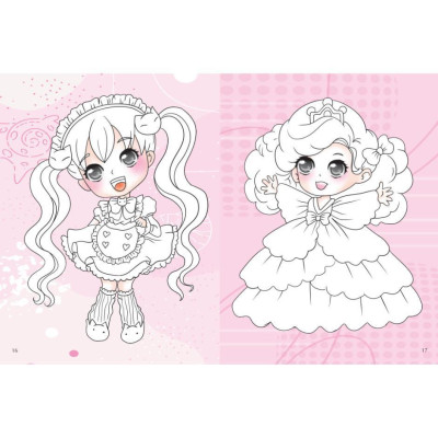 Sách - Dán Hình & Tô Màu IQ EQ CQ - Chibi Girl Tô Màu Bé Gái - Tinh Nghịch - Kèm Sticker - Việt Thư