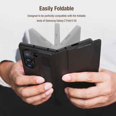 Bao Da dành cho Samsung Galaxy Z Fold 7 , Z Fold 6 hiệu Nillkin Aoge Leather Cao Cấp - Hàng nhập khẩu