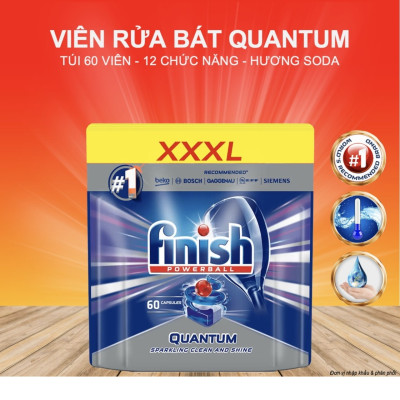 Viên rửa Finish Quantum/ Quantum max 60v (dùng cho máy rửa chén bát)