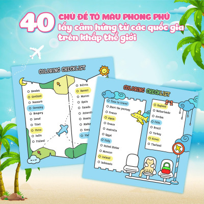 Girl Holiday Traveling Diary Coloring Book