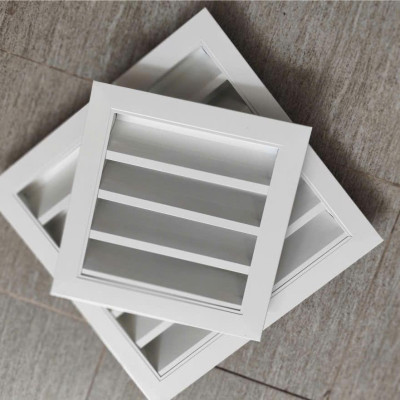 Tấm chắn gió louver nan Z 400x400 kèm lưới chắn côn trùng
