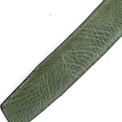 Thắt lưng nam da đà điểu Huy Hoàng bản lớn màu xanh rêu HT4477