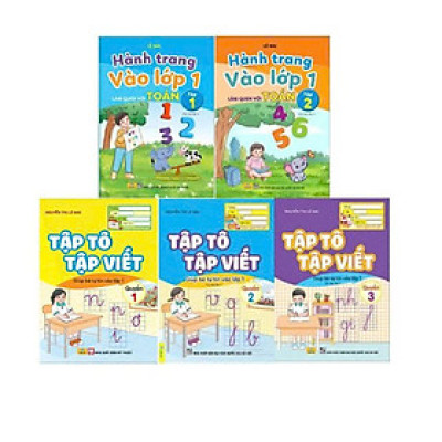 Sách Combo 5 cuốn: Tập tô tập viết và làm quen với toán (Hành trang vào lớp 1)