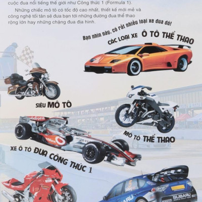 Sách - Hình Dán Sống Động Các Loại Xe Ô Tô Và Mô Tô - Hơn 36 Hình Dán Cùng Với 94 Mẫu Xe Ô Tô, Mô Tô Các Loại